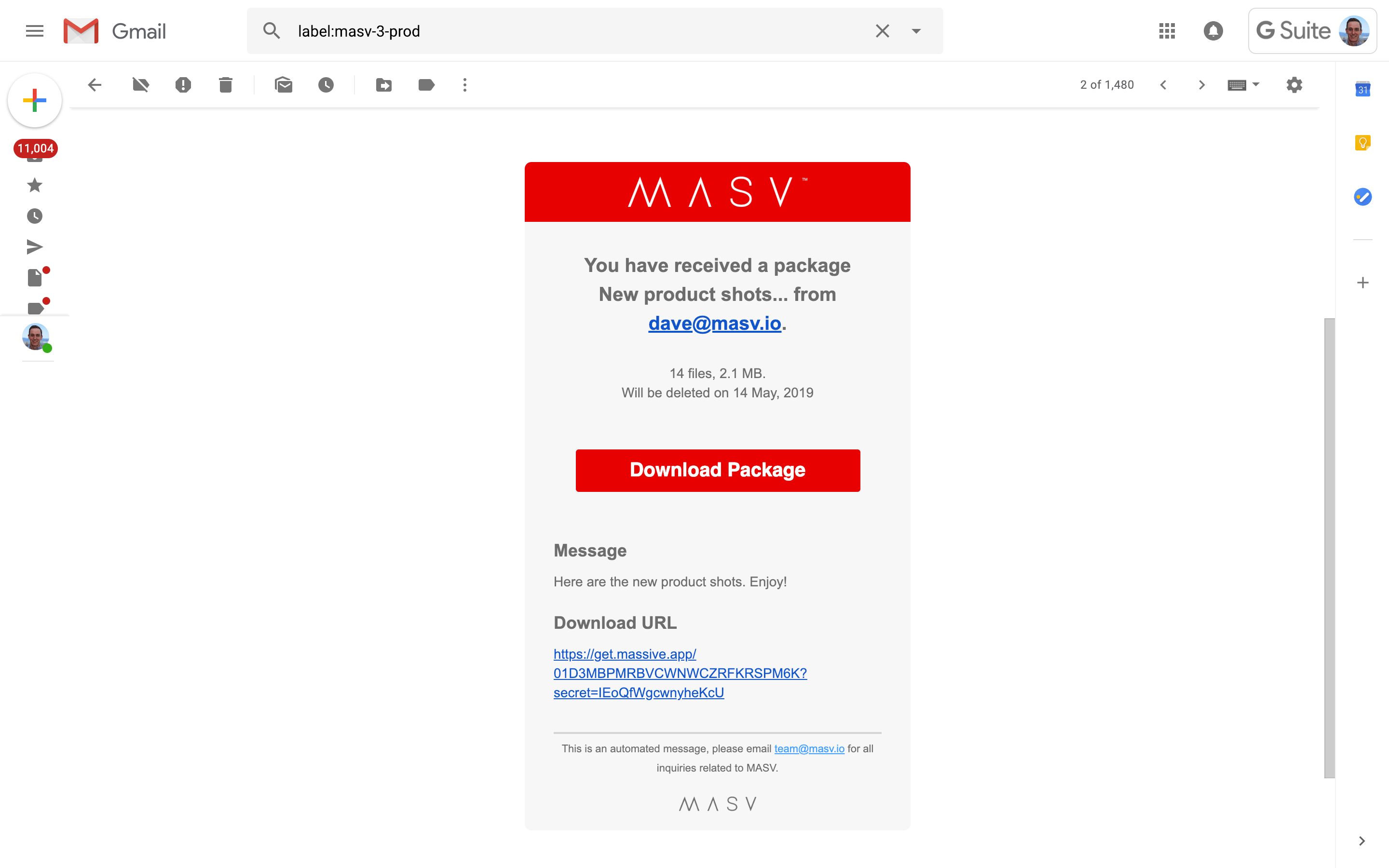 MASV is robuust genoeg om uw vastgelopen uploads automatisch te herstellen en u een bericht te sturen zodra de overdracht is voltooid.