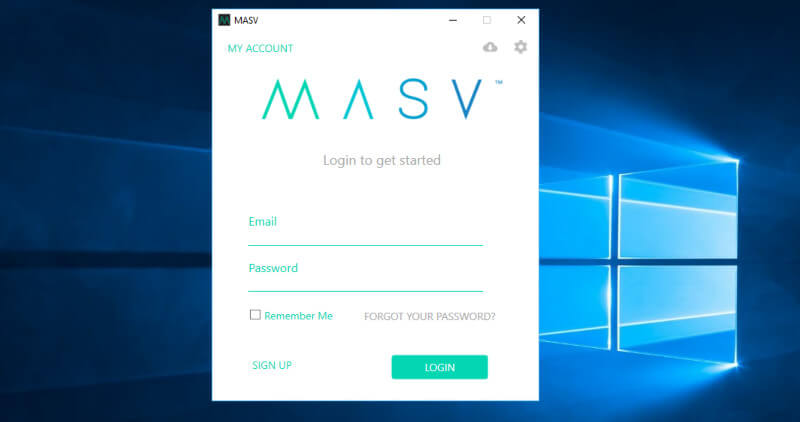 Aplicación de escritorio de Windows de MASV