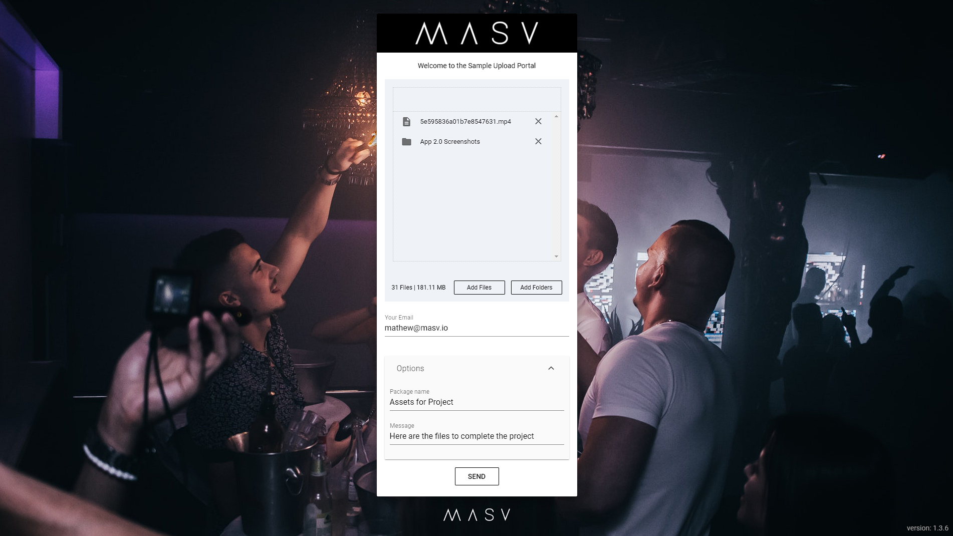 Portal personalizado con logotipo MASV