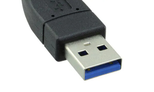 close up van een USB 3.0 connector