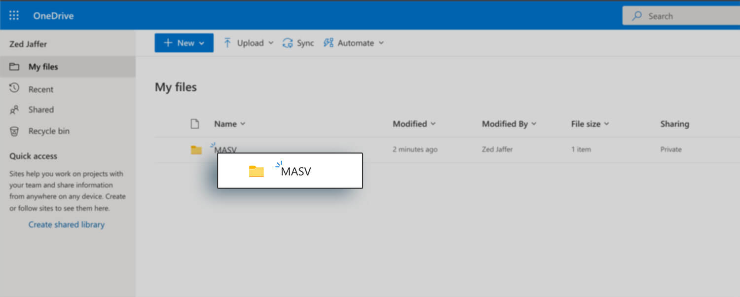 Dossier Microsoft OneDrive