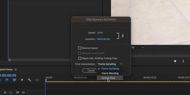 Flujo óptico en Premiere Pro