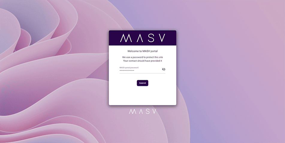 Password protected MASV Portal