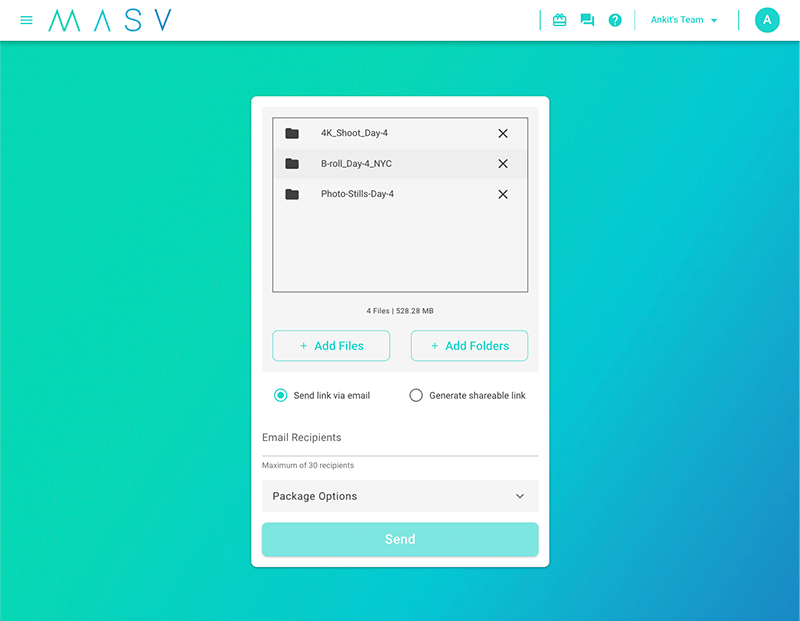 MASV maintains folder structures