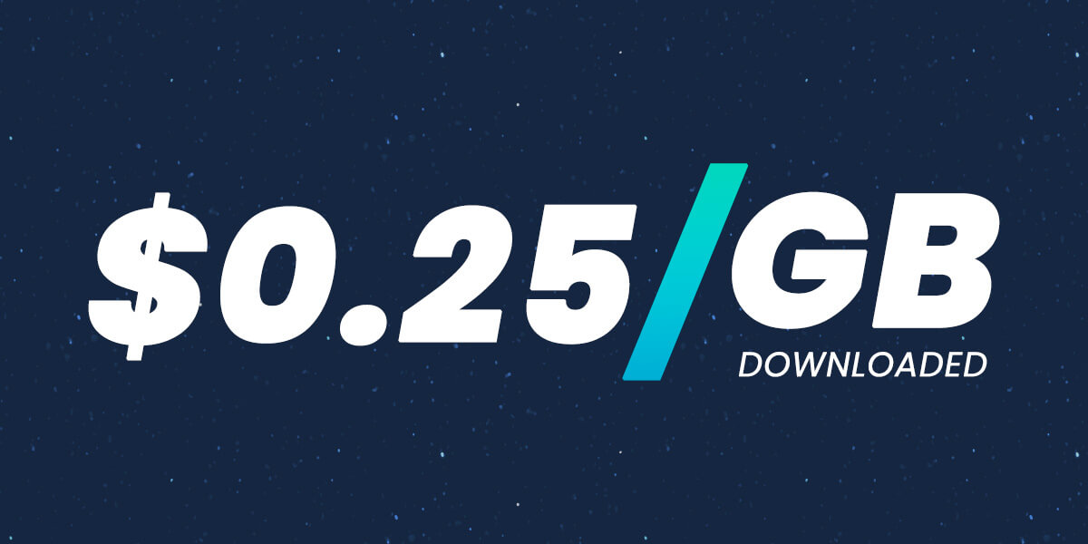 MASV charges $0.25 for every gigabyte downloaded