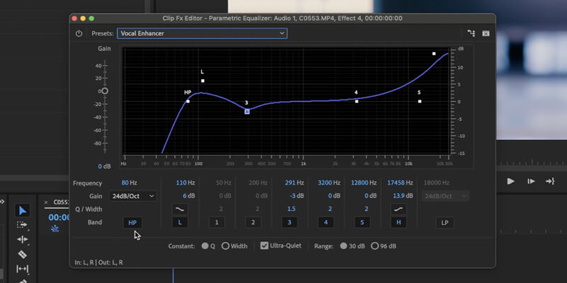 Adobe Premiere Pro パラメトリックイコライザー