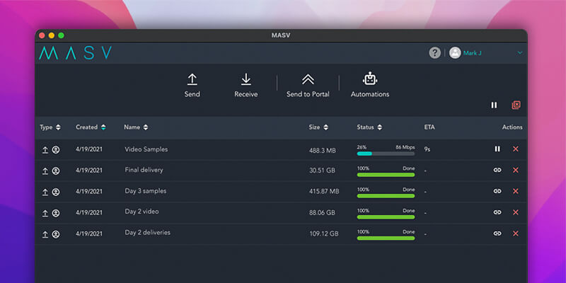 Dashboard der Desktop-Anwendung