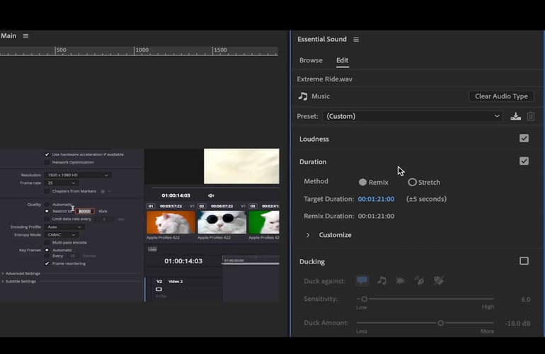 Adobe Premiere Proでオーディオをリミックス