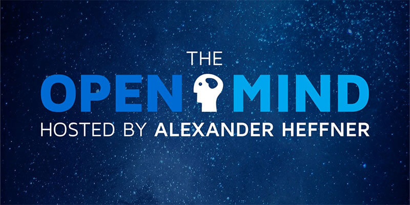アレクサンダー・ヘフナー氏が司会を務めるPBSの「The Open Mind」のロゴ。