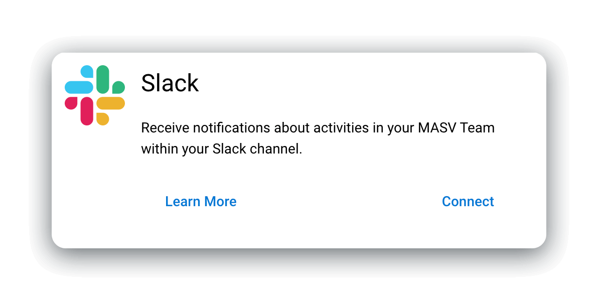 Slack 계정을 MASV에 연결
