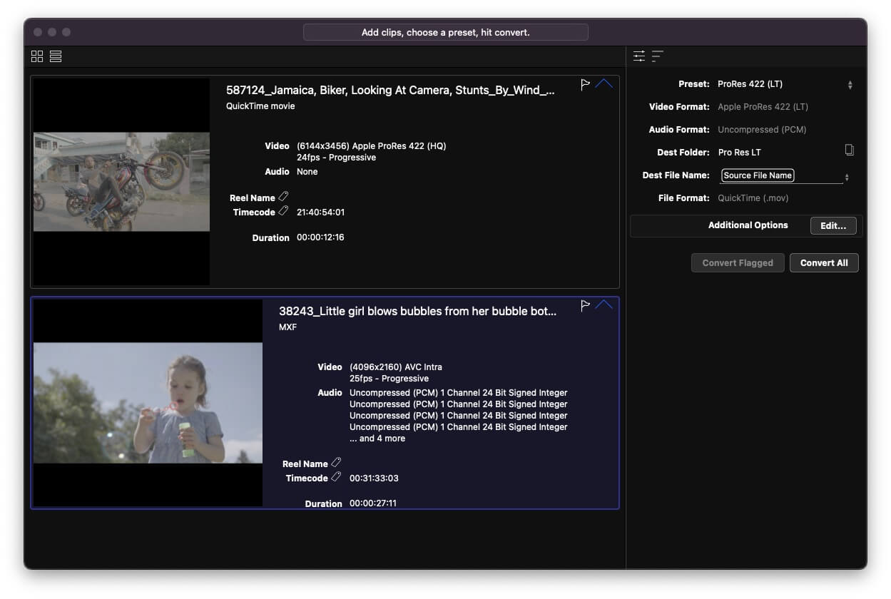 transcoding in EditReady