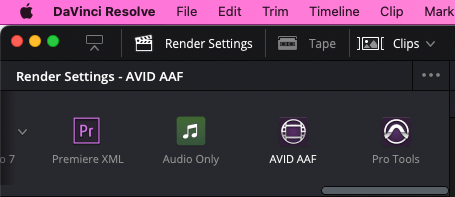 DNxHR Avid AAF 프리셋