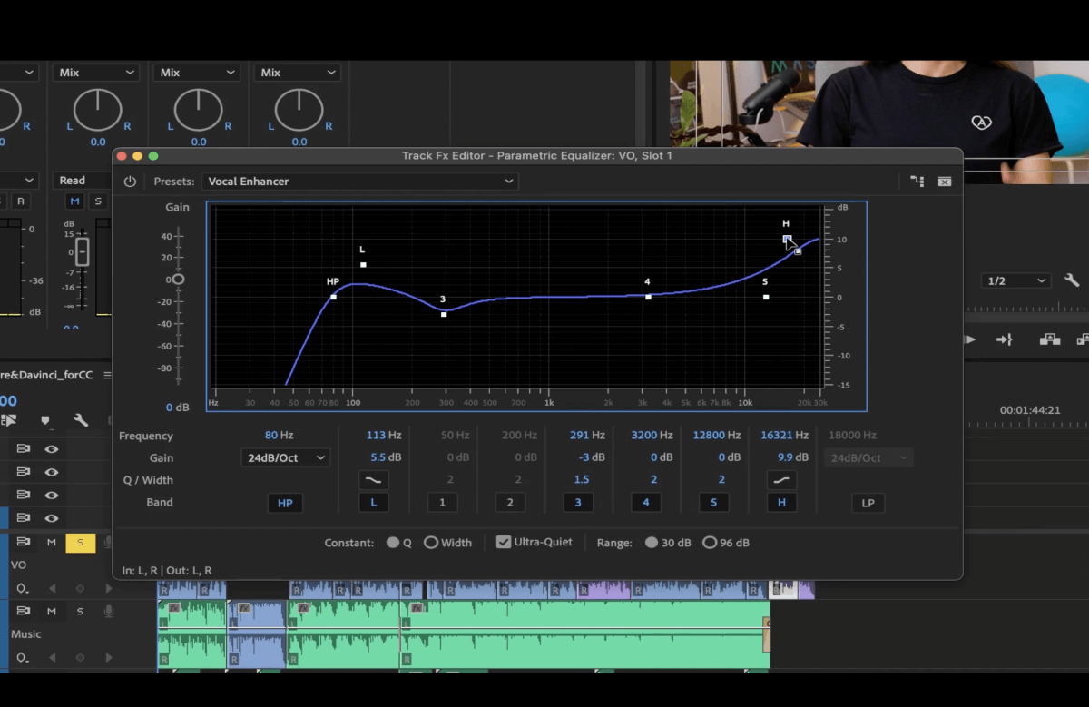 パラメトリックイコライザー adobe premiere pro