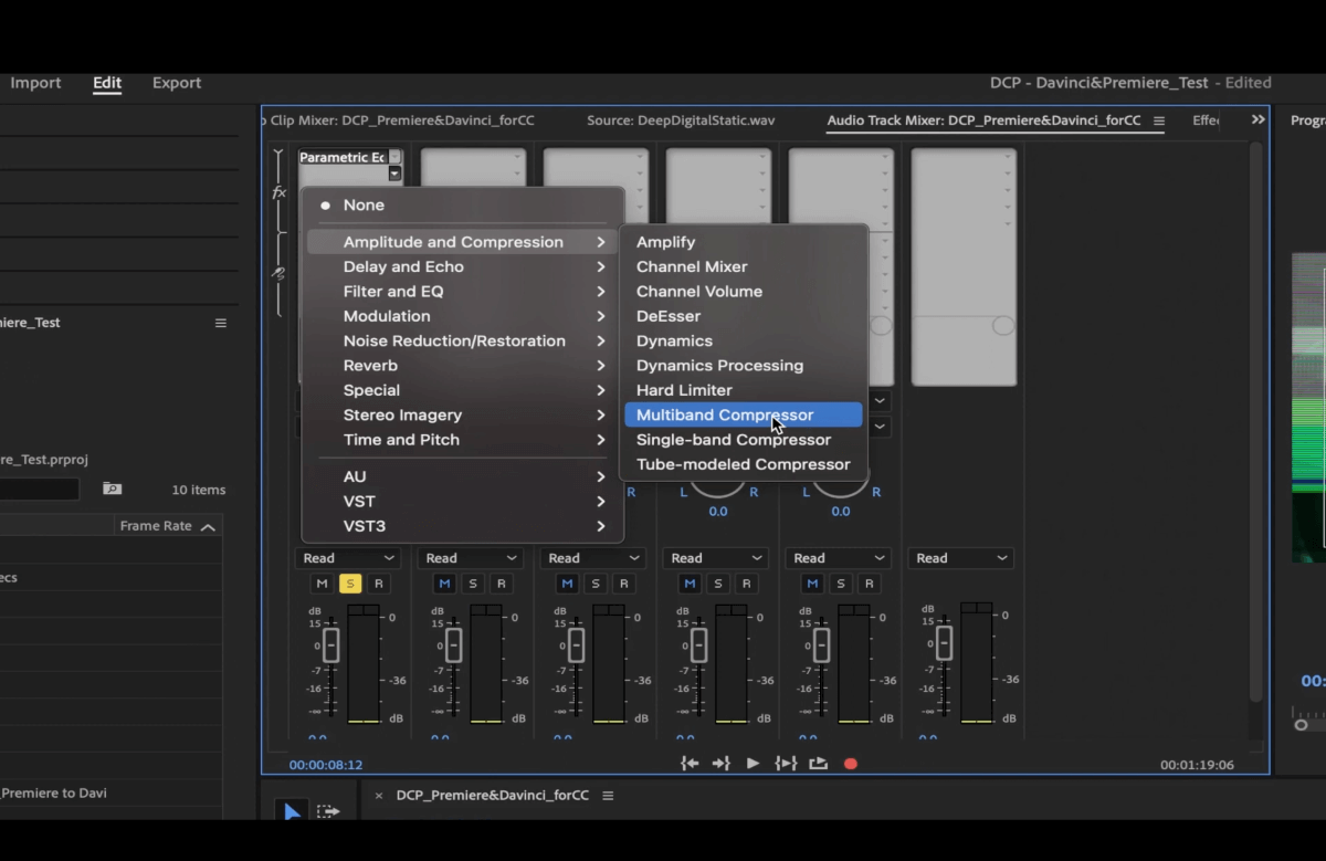 compression d'amplitude premiere pro