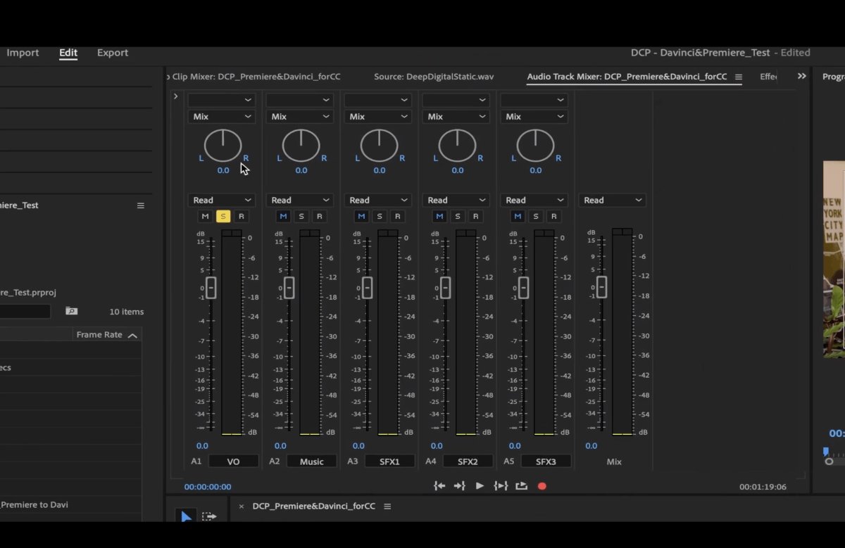 オーディオトラックミキサー premiere pro