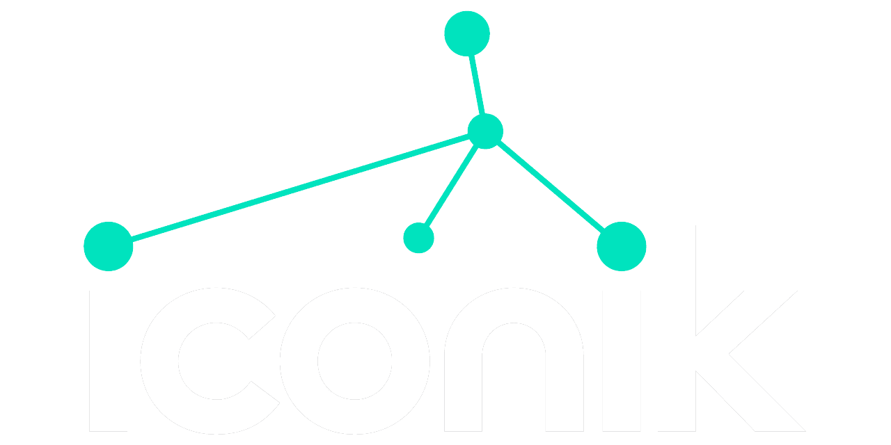 logotipo iconik en blanco