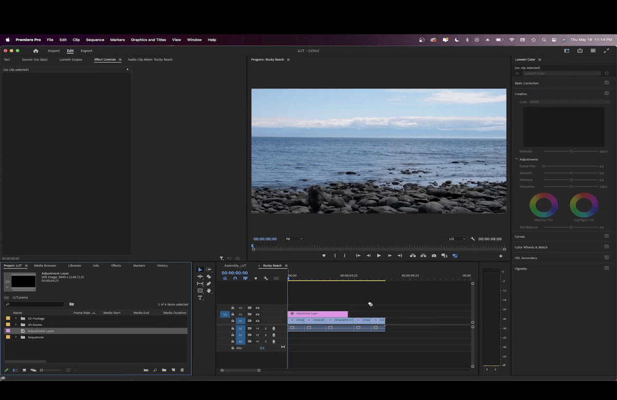 calque de réglage adobe premiere pro