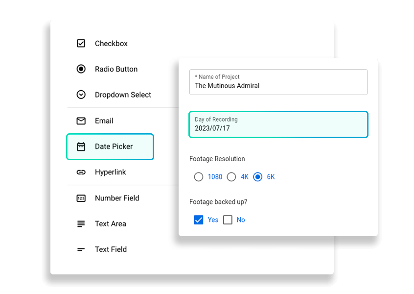 Date picker selection on a MASV custom form