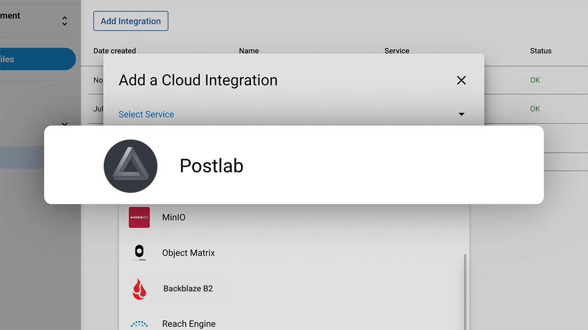 integraciones en la nube de postlab