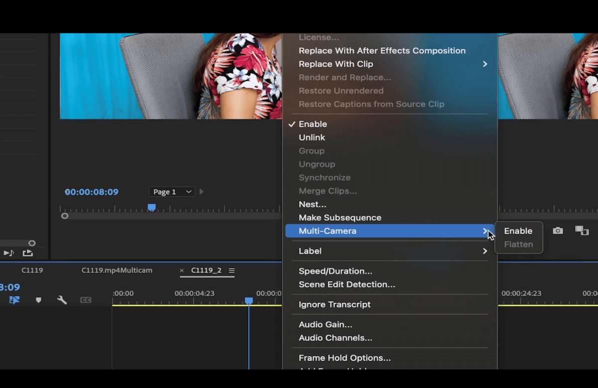 nest multicam sequence