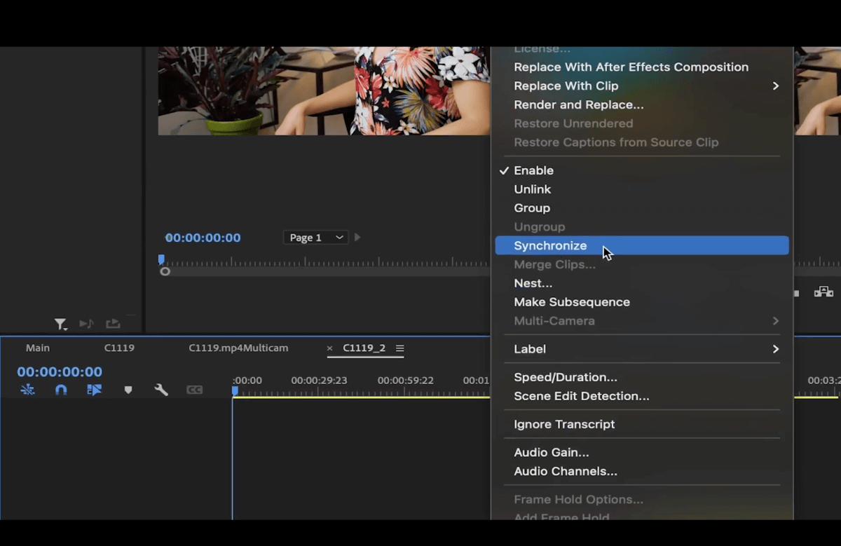 synchroniser des clips premiere pro