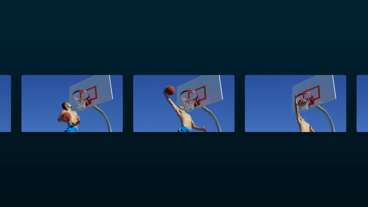 séquence d'images d'un joueur de basket-ball