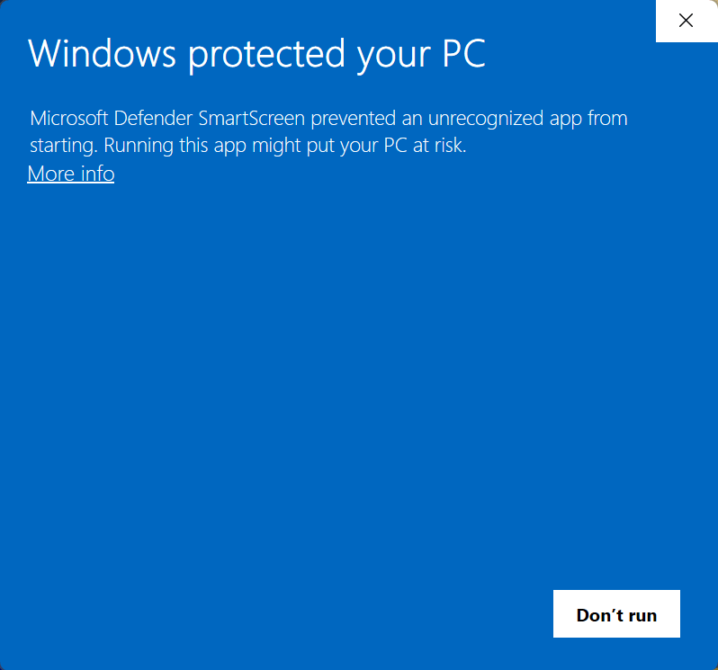 Microsoft Defender 경고 메시지