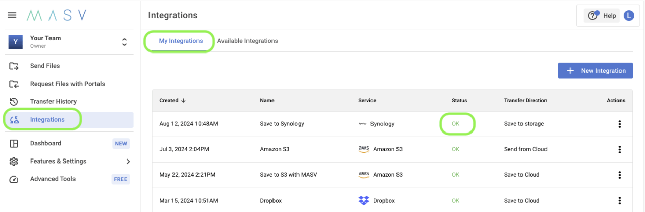 Senden von Dateien an Google Drive