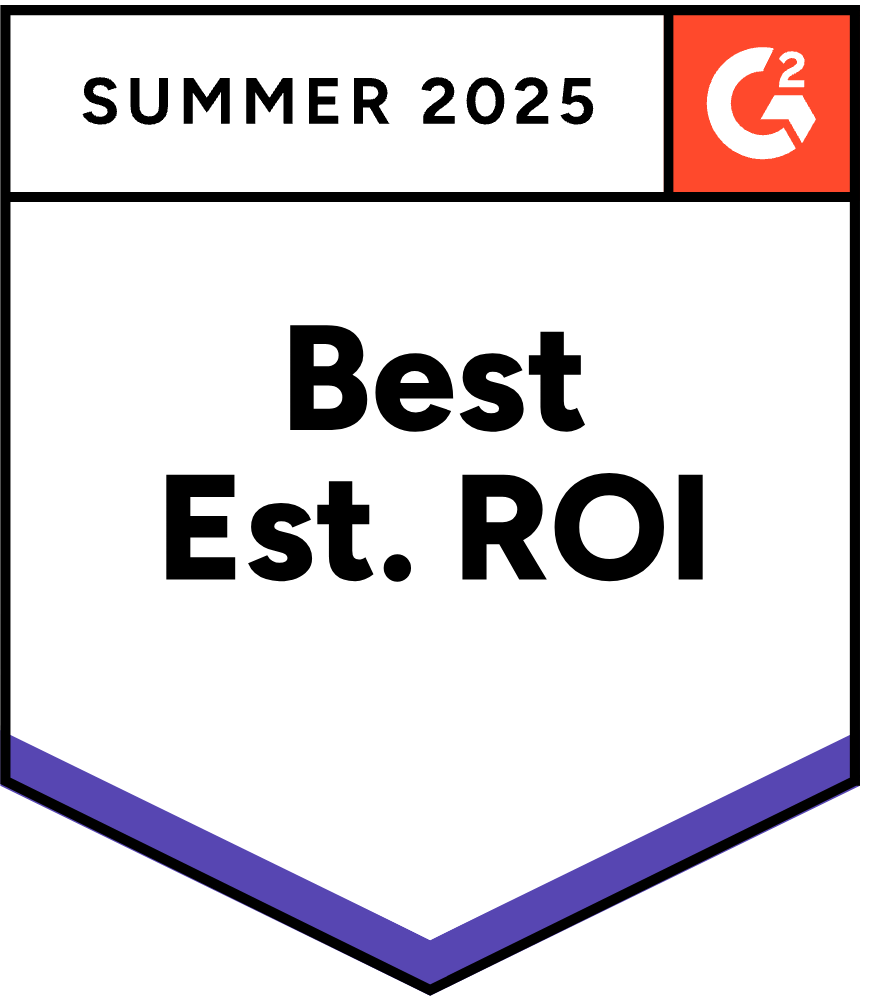 G2 badge Summer 2025 as best estimated ROI for MASV